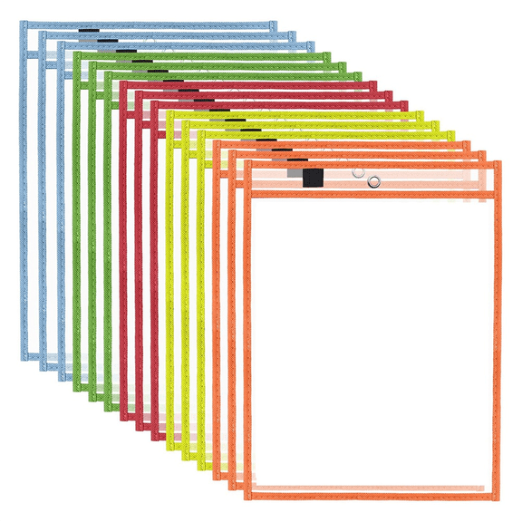 New Arrivals Dry Erase Pocket Sleeves, Plastic File Sleeves Page Protectors,15PCS
