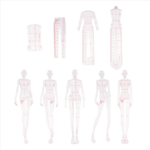 New Arrivals Fashion Illustration Rulers Sketching Templates Ruler,Combination