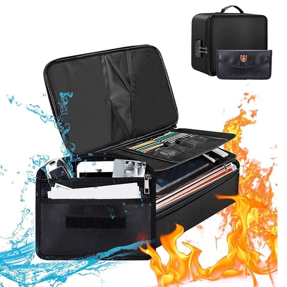 New Arrivals Fireproof File Organizer Bags,Fireproof and Waterproof Document Box with Money Bag, Safe Bag Lock