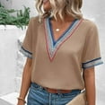 thumbnail image 1 of New Arrivals Gamivast Plus Size Cotton Tops for Women 2X Shirts for Women Trendy Summer 2024 Womens Blouses Casual Plus Size Short Sleeve Shirts for Women V Neck, 1 of 8
