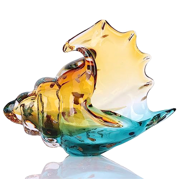 New Arrivals Hand Blown Glass Conch Statue, Art Figurine, Home Decor