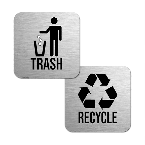 New Arrivals Indoor Trash and Recycle Combo for Garbage Can Logo Symbol