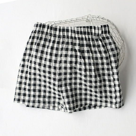 New Arrivals Kiviey Girls Shorts Cotton Linen Ice Fashion Cute Shorts Loose Solid Plaid Pants Size 12M-9Y
