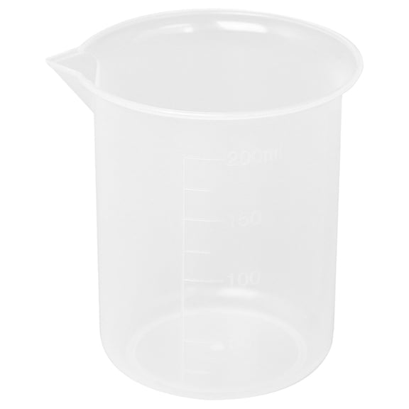 New Arrivals Lab Graduated Clear Plastic Thicken with Cap Measuring Jug 200mL 2pcs