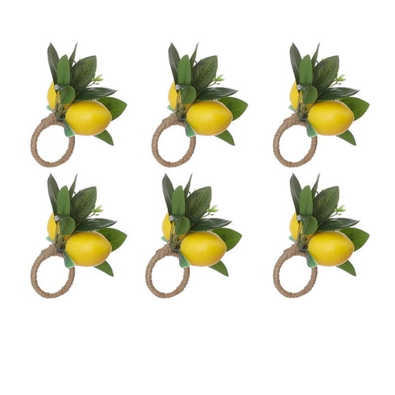 New Arrivals Lemon Napkin Rings Set Of 6 Vine Leaf Holders B