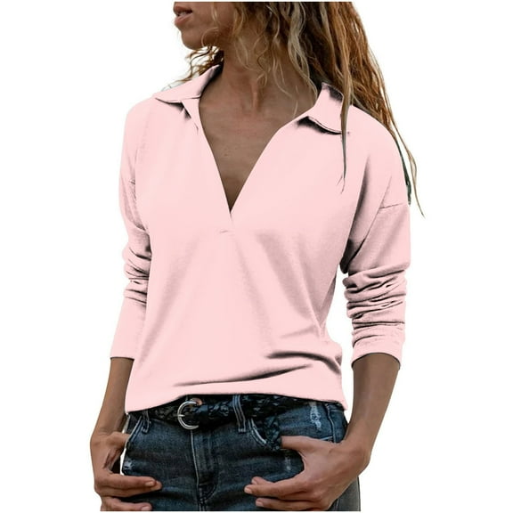 New Arrivals Long Sleeve Womens Shirts Women's Summer Casual Long Sleeve Blouse Turn-down Neck Tops T-Shirt