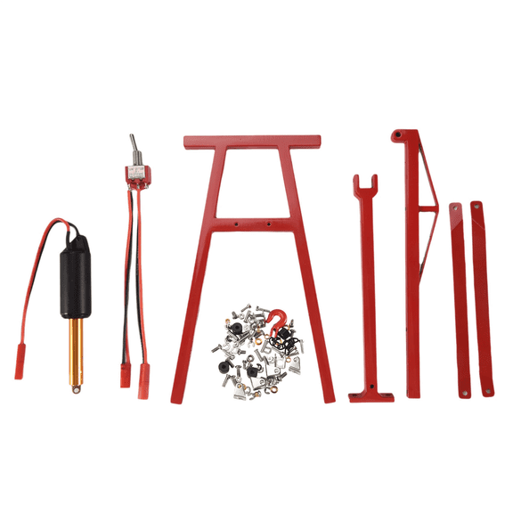 New Arrivals Metal Electric Crane Engine Stand Jack for 1/10 RC Crawler Car,Red