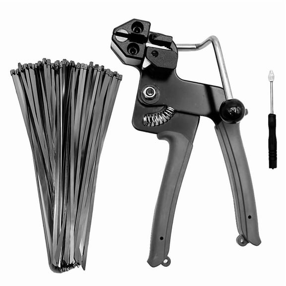 New Arrivals Metal Zip Ties Cutter Stainless Steel Cable Tie Cutting Tool with 100PCS for Self-Locking Black