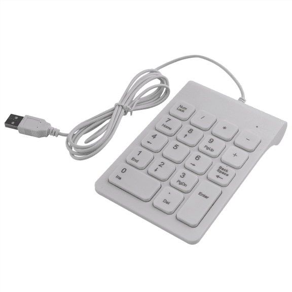 New Arrivals Mini USB Wired Numeric Keypad Numpad 18 Keys Digital Keyboard (White)