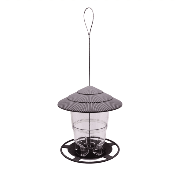 New Arrivals Outside Squirrel Proof Bird Feeder, with Round Shaped Roof Grey