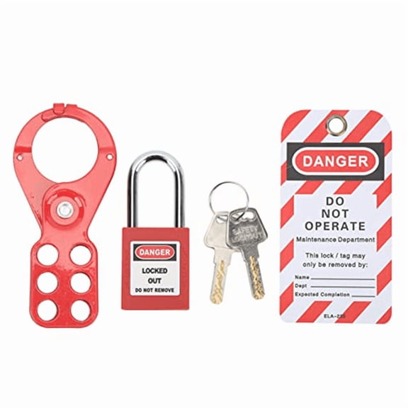New Arrivals Padlocks Hasps Set, Lockout Tagout Kit (1.5In/38mm Shackle)