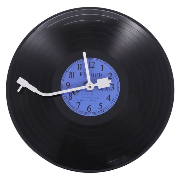 New Arrivals Quartz Round Retro Wall Clock Home Decoration Blue + Black Plastic