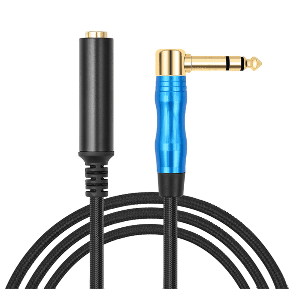 New Arrivals Right Angle 6.35mm TRS Stereo Male to Female Audio Cable,30cm