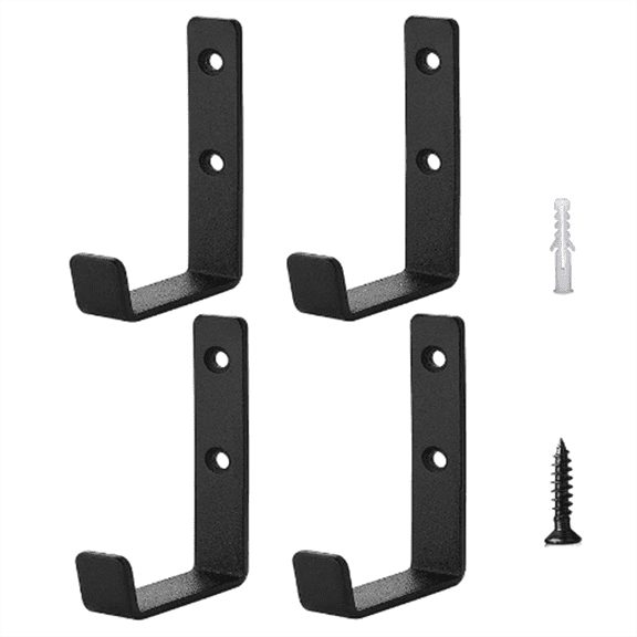 New Arrivals Set of 4 Heavy Duty J-Shaped Hooks -Garage