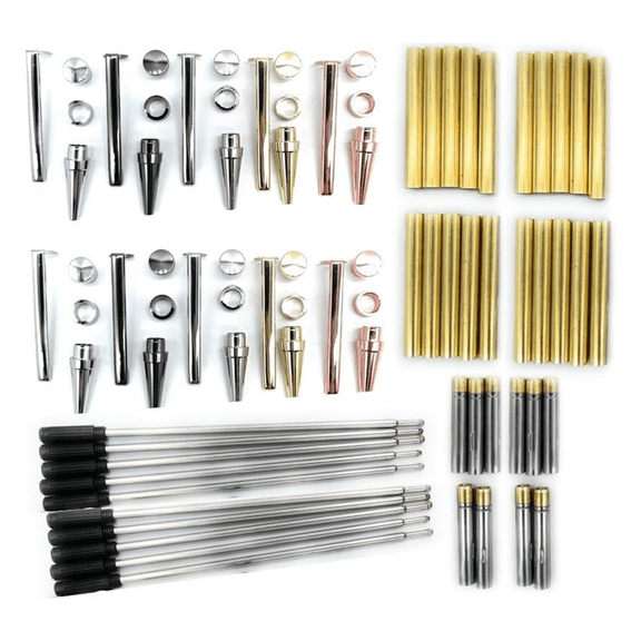 New Arrivals Slimline Wooden Twister Pen Set 10 Pcs, Various Finishes 7mm
