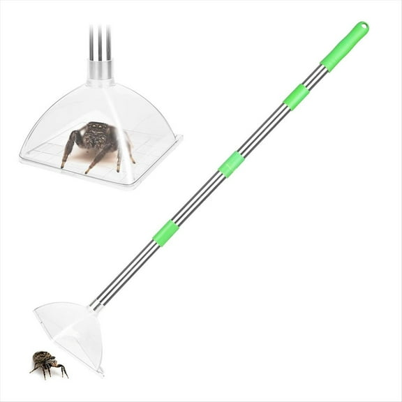 New Arrivals Spider and Insect Catcher - 32inch Adjustable Long-Handled Release, Contactless Catch Insec
