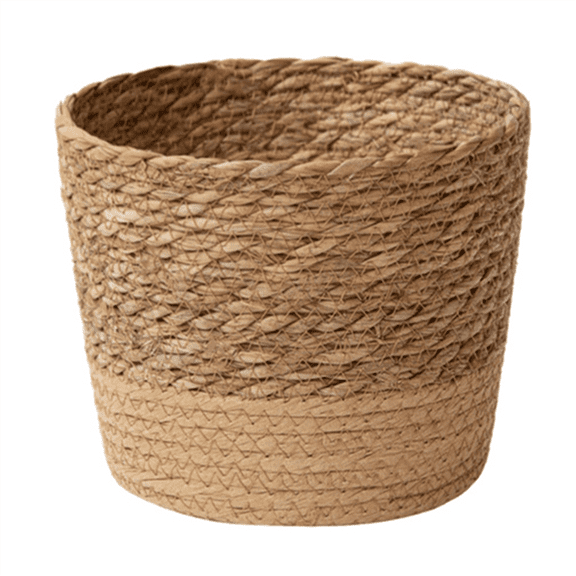 New Arrivals Straw Weaving Flower Plant Pot Wicker Basket Rattan Flowerpot Storage Handmade Woven Planter L