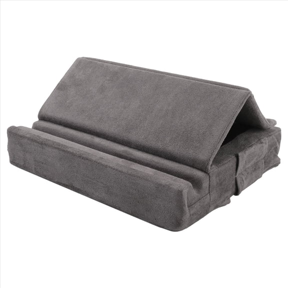 New Arrivals Tablet Pillow Stand with Storage Foldable Holder Angle Adjustable Soft Pad Dock for Bed and Laptop Desk Gray