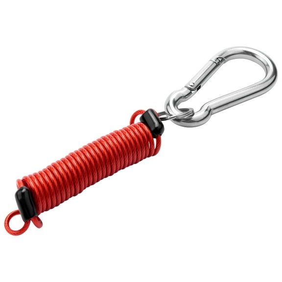 New Arrivals Trailer Spring Rope Safety Buckle,Zip 4 Foot Breakaway Cable (Red)