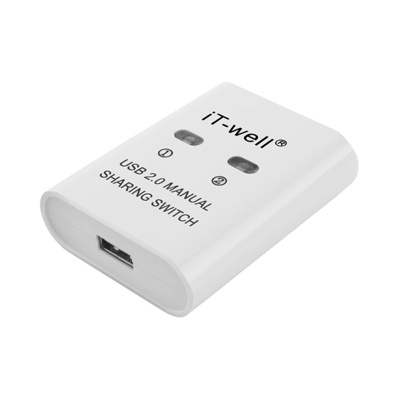 New Arrivals USB 2 in 1 Out Printer , 2-Port Manual Kvm Converter White