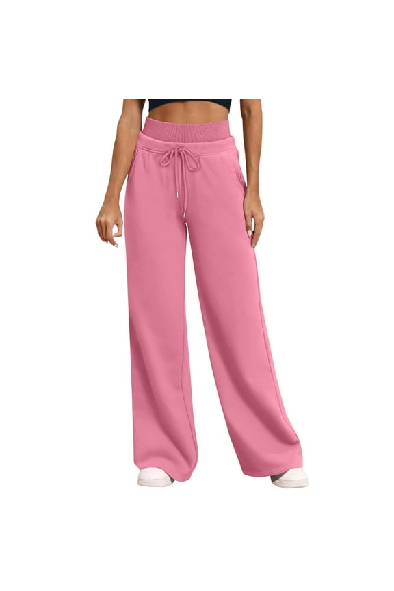 New Arrivals VOESLSOO Womens Wide Leg Sweatpants 2025 High Waist Straight Leg Baggy Sweat Pants Casual Trousers Jogger Pant Trendy with Pockets Sweatpants Women Wide Leg Under 20