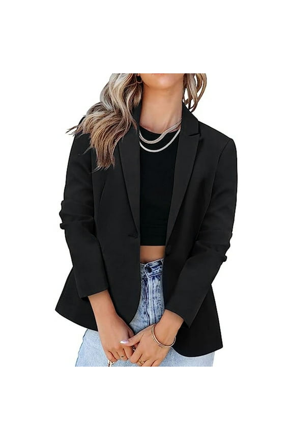 New Arrivals Women Clothes 2024 Blazer Jackets Suit Long Sleeve Open Front With Button Pockets For Business Office