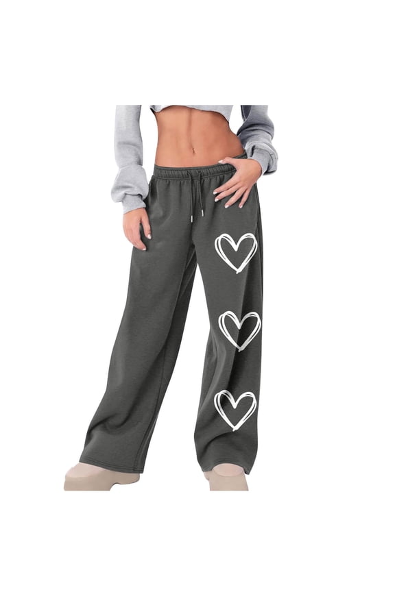New Arrivals Womens High Waist Sweatpants Wide Leg with Drawstring Waistband Solid Color Lounge Pants for Fit My Items