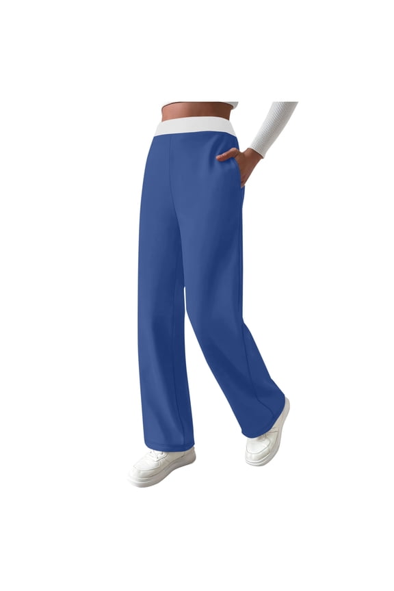 New Arrivals Womens High Waisted Pants with Elastic Waistband Solid Color Trousers for Casual and Wear My Items