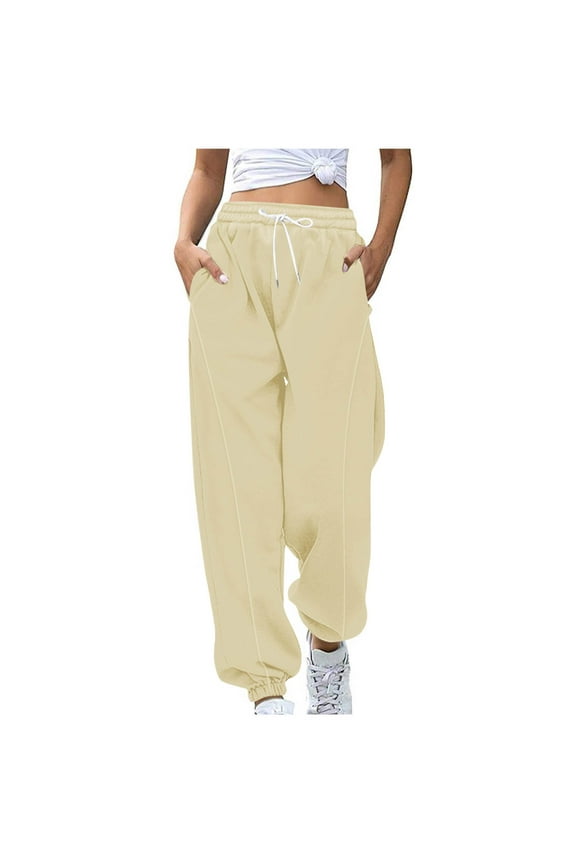 New Arrivals Womens High Waisted Sweatpants with Drawstring Elastic Waistband Wide Leg Jogger Pants My Items
