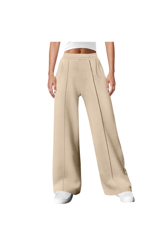 New Arrivals Womens High Waisted Sweatpants with Drawstring Elastic Waistband Wide Leg Lounge Pants for Fit My Items