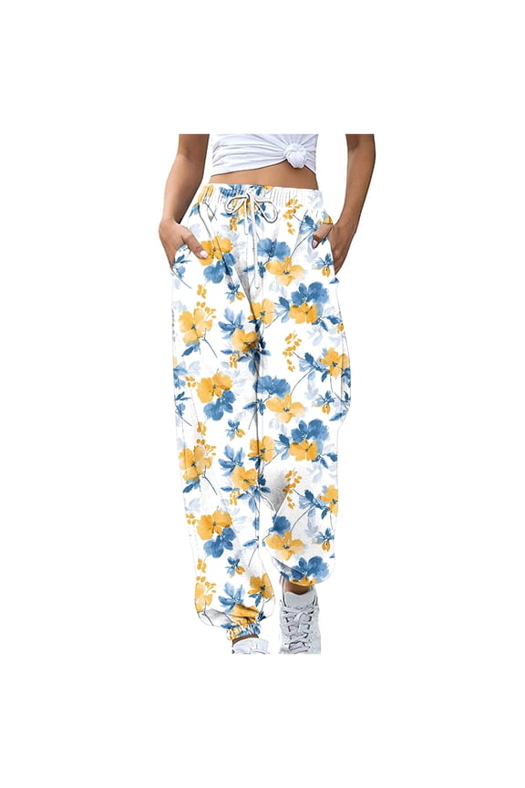 New Arrivals Womens Solid Color High Waist Trousers with Drawstring Elastic Waistband Wide Leg Pants Casual My Items