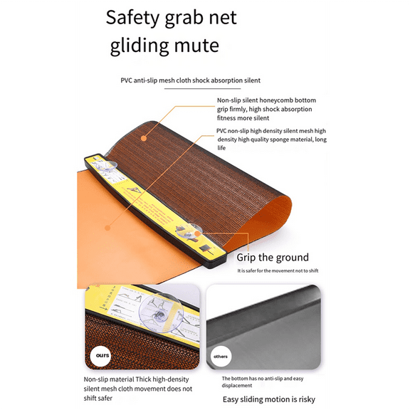 New Arrivals Yoga Sliding Mat Sports Fitness Plate Core Exercise orange 180cm