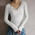 thumbnail image 1 of New Arrivals for Women 2024 Long Sleeve Knit Shirts for Women Winter Bottomed Double-sided Long Sleeve Clothes Tops, 1 of 5