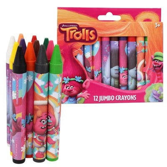 New Arrive Dreamwork Trolls Jumbo Crayon 12-pack - 1 Set
