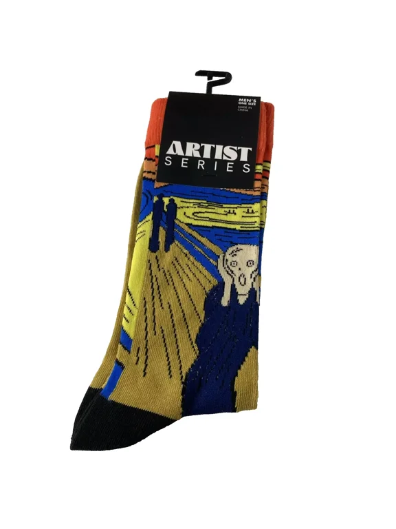 New Artist Series The Scream Edvard Munch 1893 Socks (Fits sizes US 7-12)