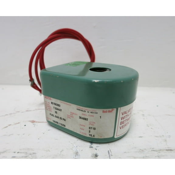 New Asco Red-Hat 8215C083 3/8" Pipe Solenoid Valve 25 PSI 15.4W 120V
