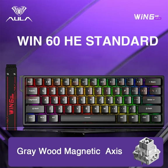 [New]Aula WIN68/WIN60 HE Magnetic Keyboard with Adjustable Actuation, Hall Effect Keyboard with 0.3ms Latency, 65% Wired Compact Keyboard, 8000 Hz Polling Rate, Hot-Swap   college school supplies