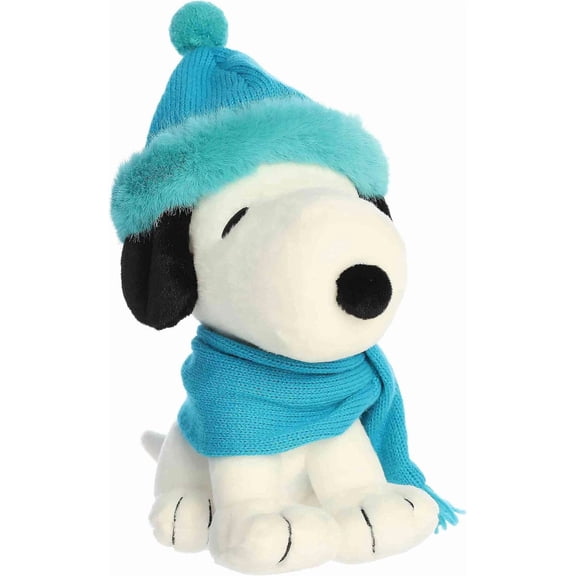 New Aurora Festive Peanuts Winter Scarf Snoopy Plush Officially Licensed, 8"
