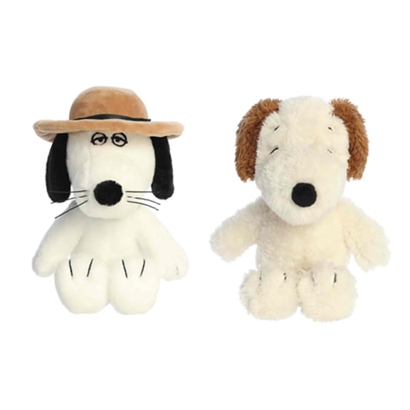 New Aurora Peanuts 2 Piece Floppy Legs Plush Bundle, 8" Andy and 8" Spike
