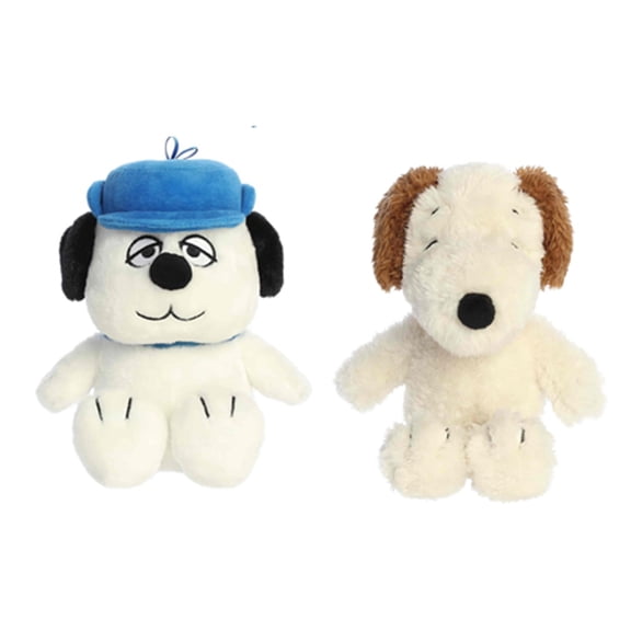 New Aurora Peanuts Snoopy Brothers Floppy Legs Plush Bundle, 8" Olaf and 8" Andy