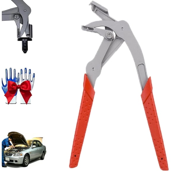 New Auto Fastener Clip Removal Pliers,Stainless Steel Heavy Duty Metalquick-Releas Car Fastener Remover, Spring-Loaded Damage-Free Disassembly Tool for Door Panel & Interior Exterior Trim (1pcs)