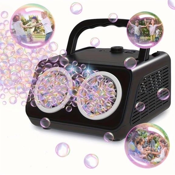 New Automatic Bubble Machine, Upgraded Bubble Blower with 2 Fans, Producing Over 20000 Bubbles Per Minute, 14 Portable Bubble Machines Operated by Plugins Or Batteries for Indoor And Outdoor Birthday