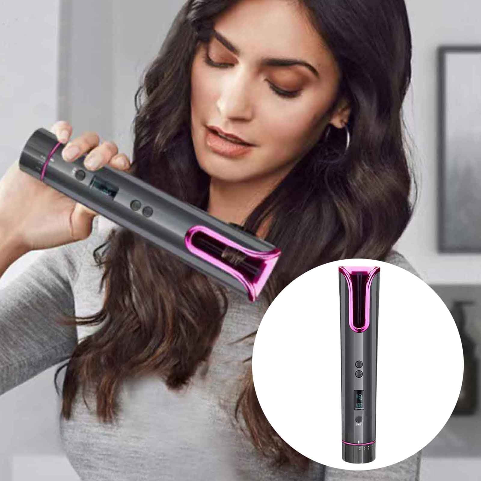 New Automatic Curling Wand Cordless Usb Rechargeable Self Rotating