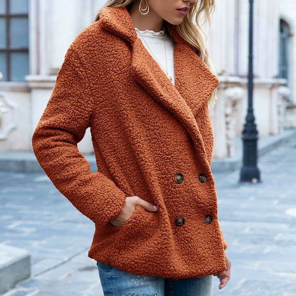 New Autumn And Winter Fluffy Coat With Lapel, Loose Fit Velvet Top - Perfect For Resale
