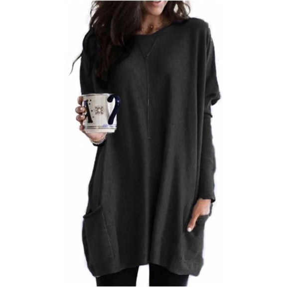 New Autumn Long Sleeve Casual Pocket T-shirt Top For Women
