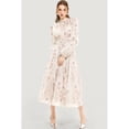 thumbnail image 1 of New Autumn/Winter Fashionable Chiffon Printed Ruffled Long-Sleeved Evening Dress, 1 of 6