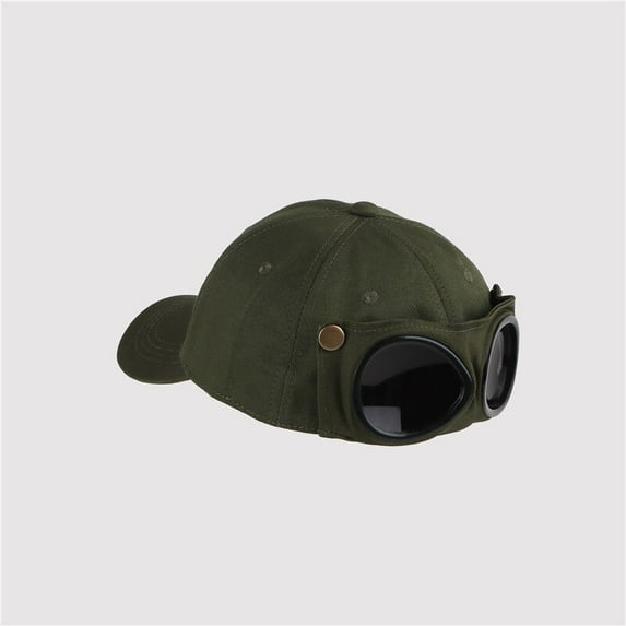 New Aviator Hat Summer Personality Glasses Baseball Cap Female Unisex Sunglasses Male Cap  Boys Cap Baseball Cap with Goggles for Men and Women, Vintage Washed Classic Baseball Hat Cap with Glasses