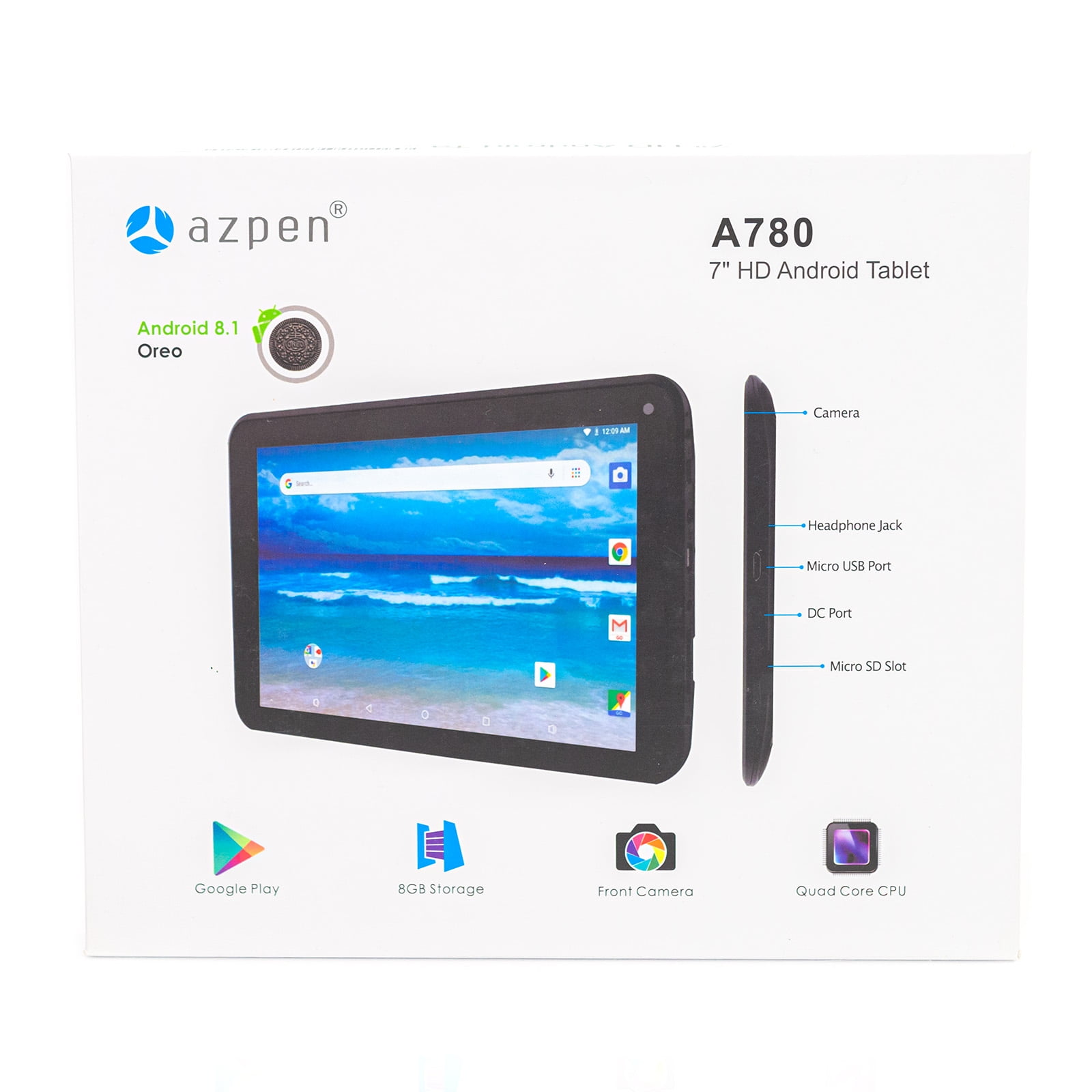 New Azpen A780 Android 8.1 Oreo 7" RK3126C Quad-Core 1.0GHz 8GB EMMc Wi-Fi Touchscreen Tablet (2019)