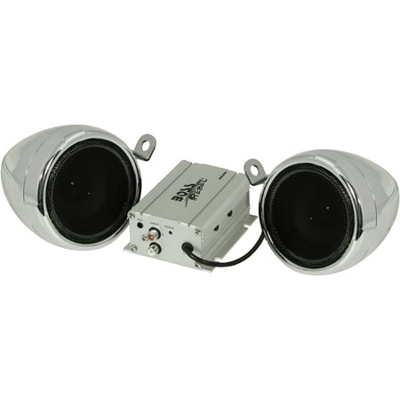 New BOSS MC400 3" 600W Motorcycle/ATV/Bike Audio Amplified Waterproof Speakers