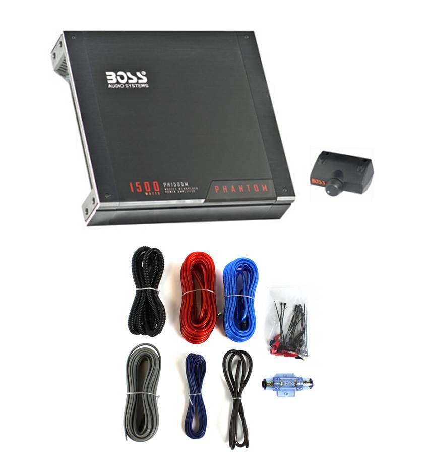 New BOSS PH1500M 1500W MONO A/B Car Audio Amplifier Amp +8 Gauge Amp